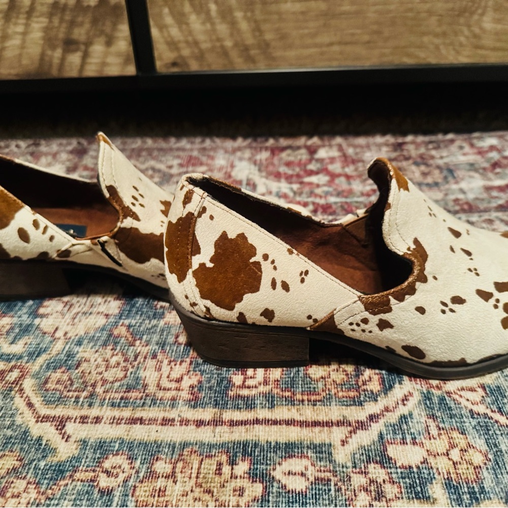 Pierre Dumas Cow Print Flats